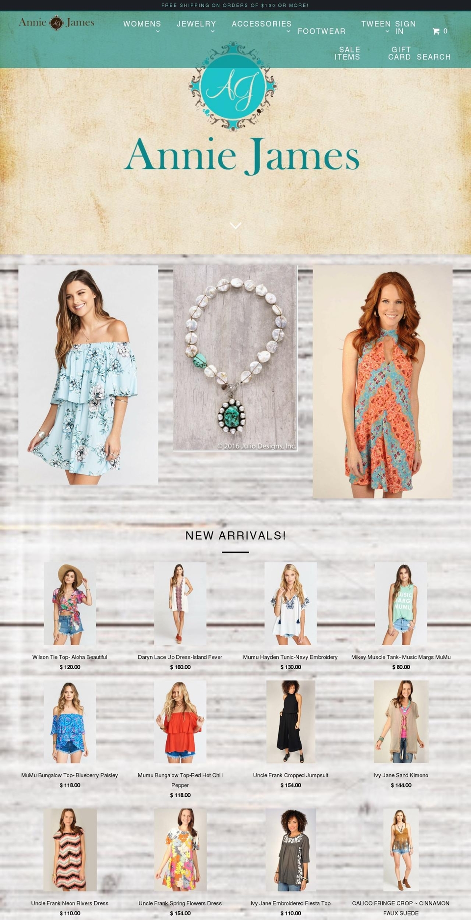 shopanniejames.com shopify website screenshot