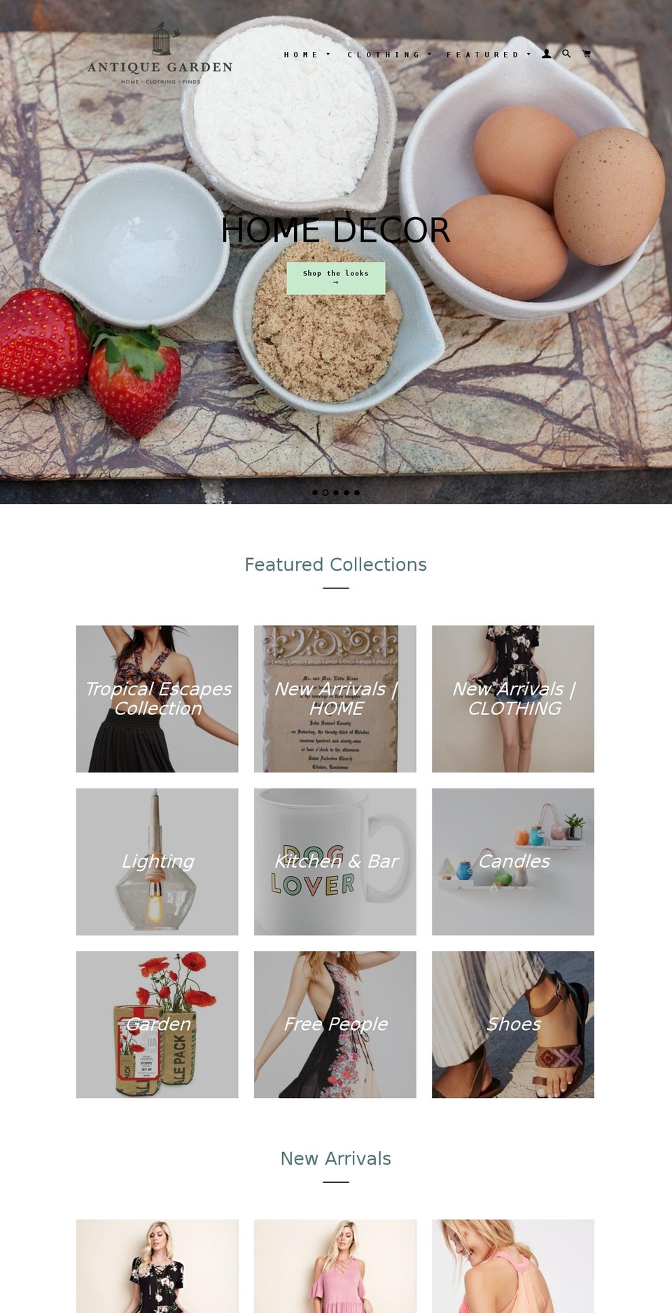 shopantiquegarden.com shopify website screenshot