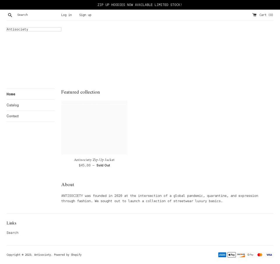 shopantisociety.com shopify website screenshot