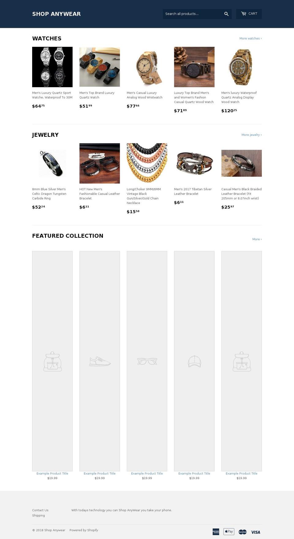 shopanywear.com — Shopify storefront screenshot