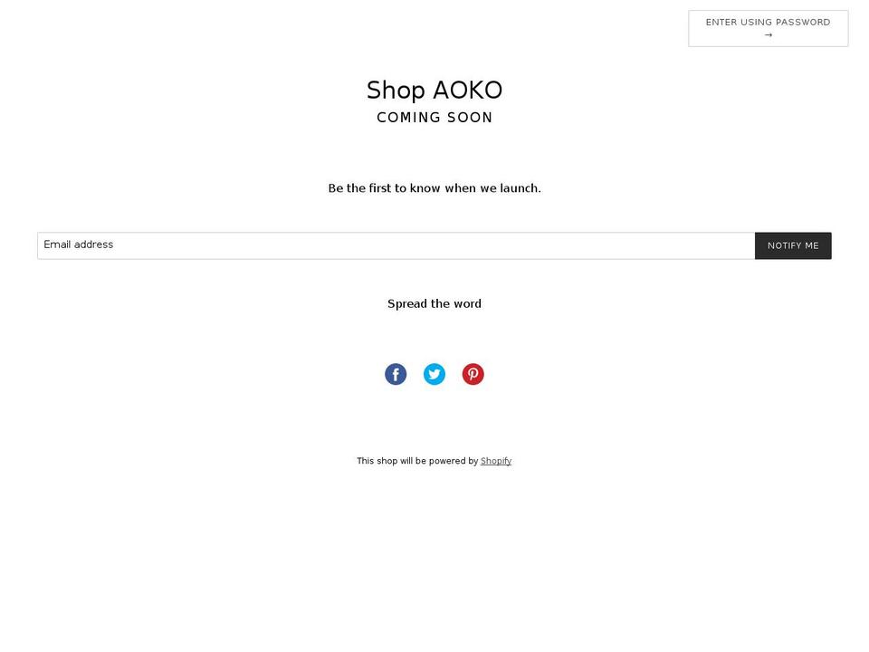 shopaoko.com shopify website screenshot