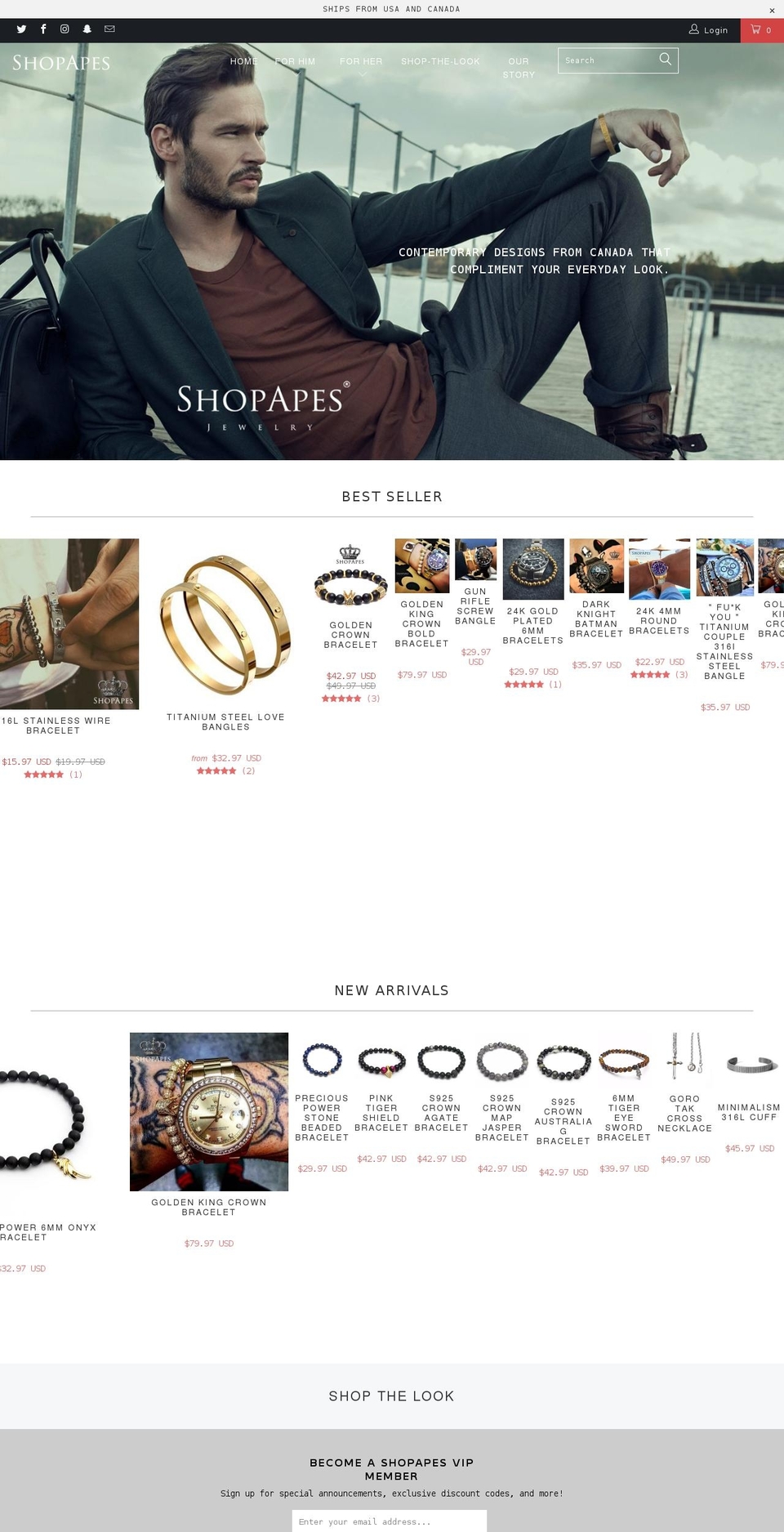 Flex Shopify theme site example shopapes.com