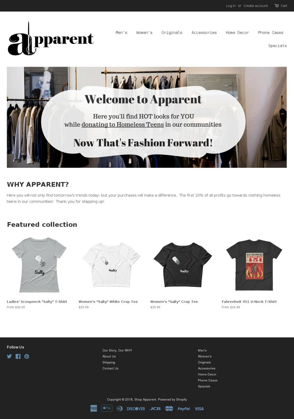 shopapparent.com — Shopify storefront screenshot
