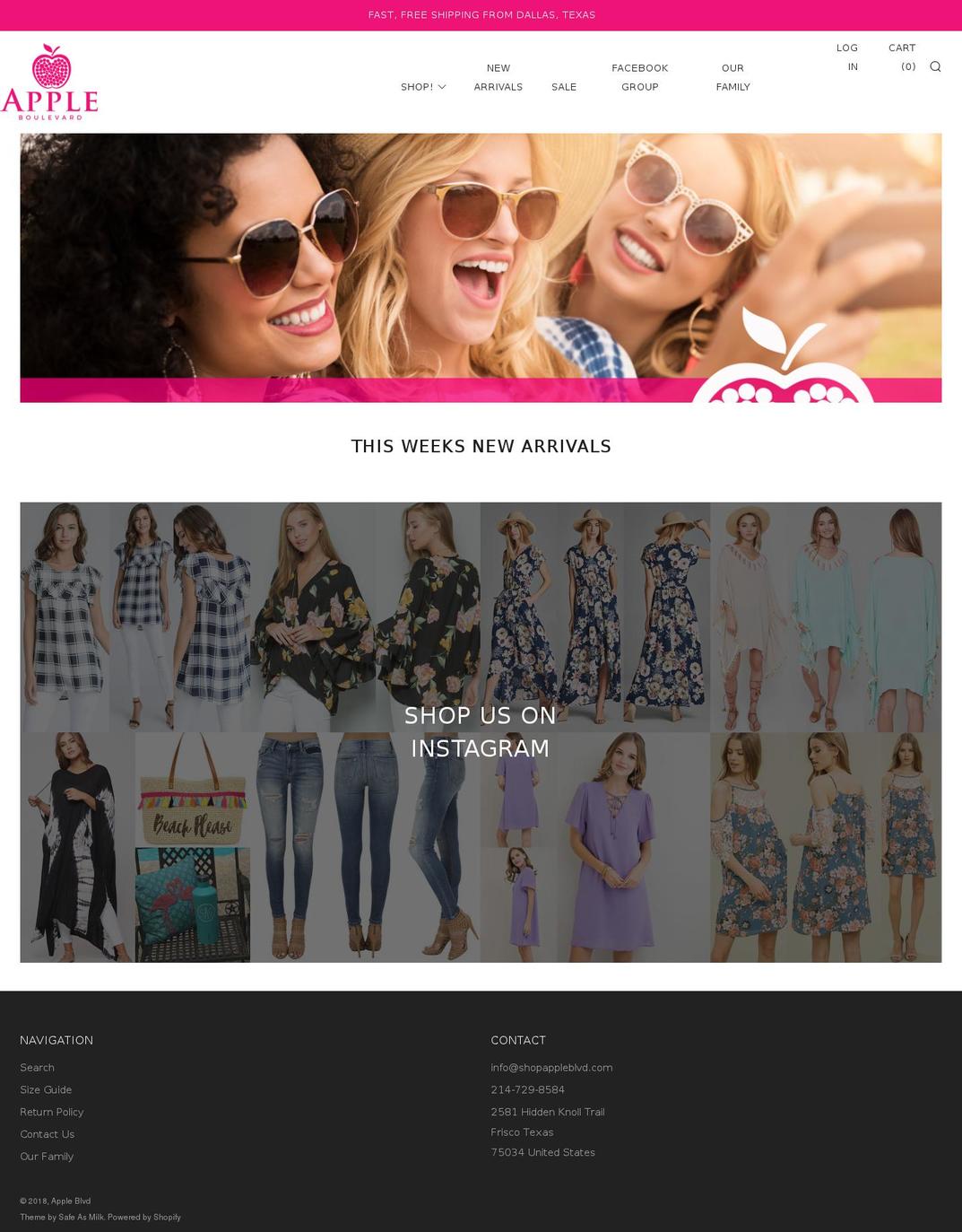 shopappleblvd.com shopify website screenshot