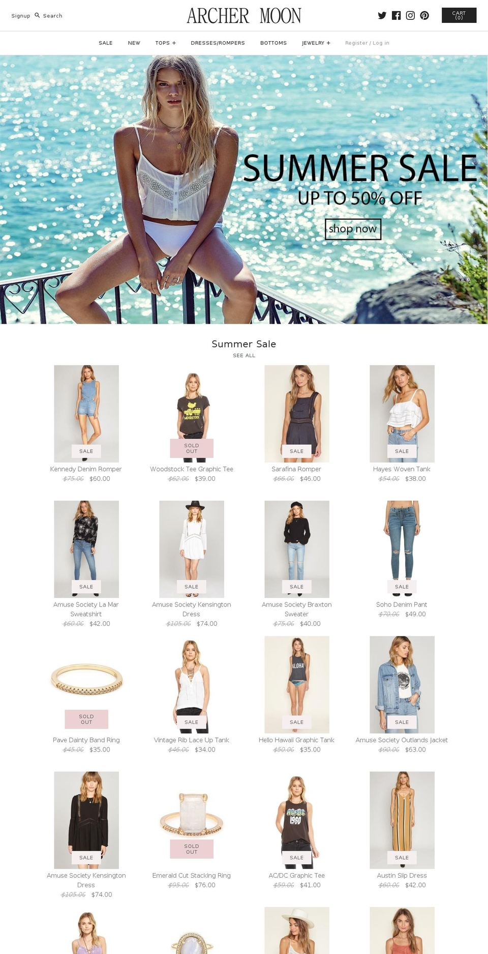 shoparchermoon.com shopify website screenshot