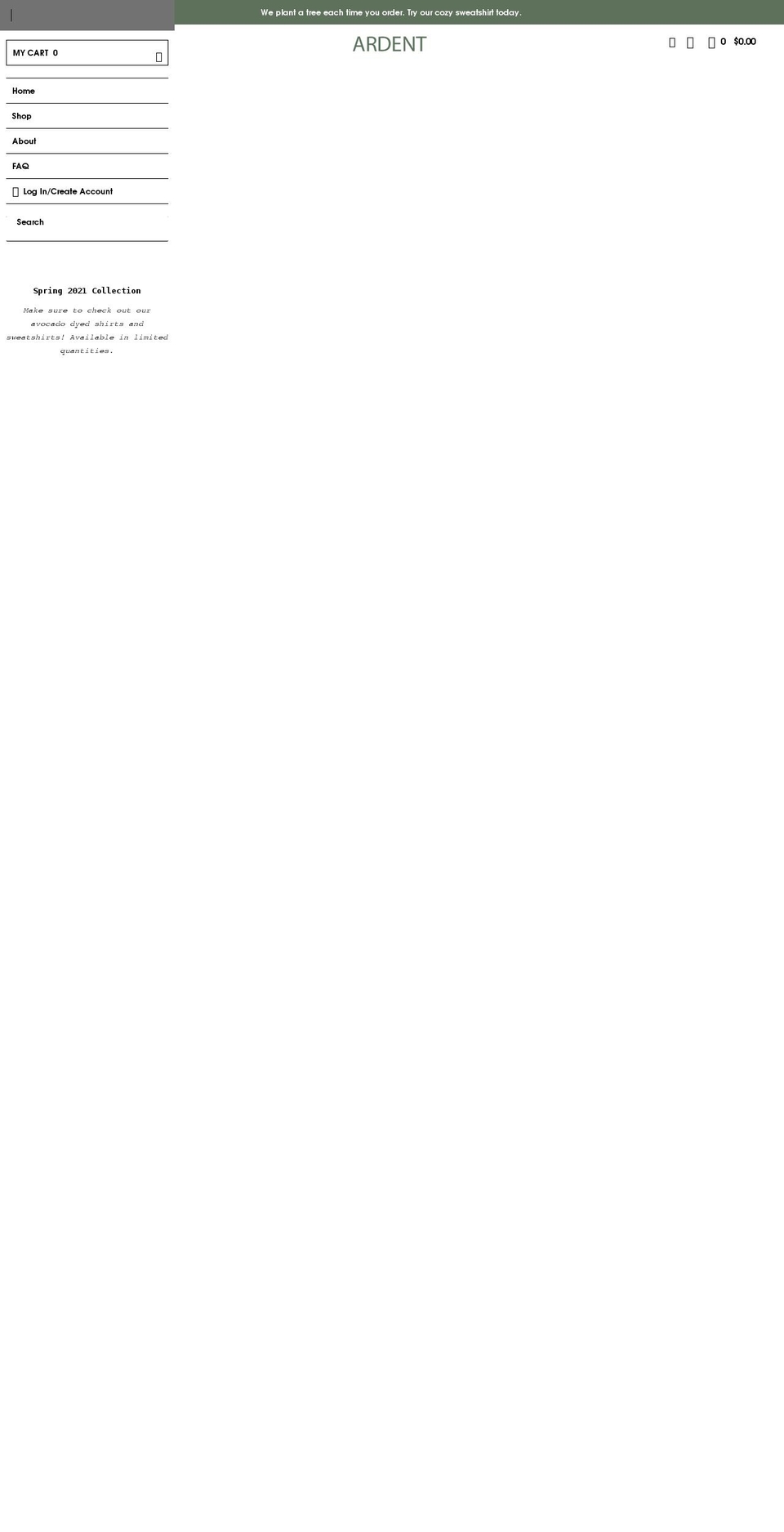 shopardentco.com shopify website screenshot