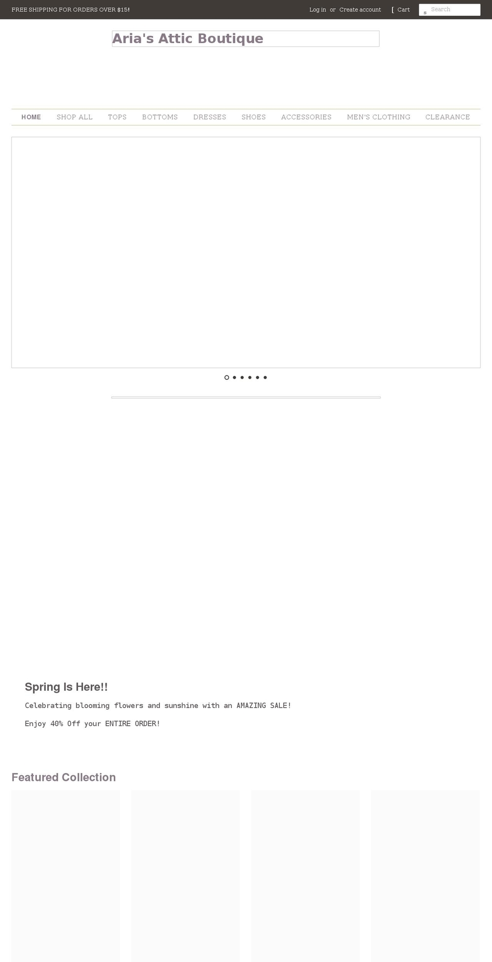 shopariasattic.com shopify website screenshot