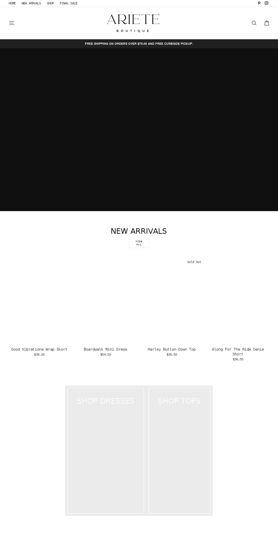 shopariete.com — Shopify storefront screenshot