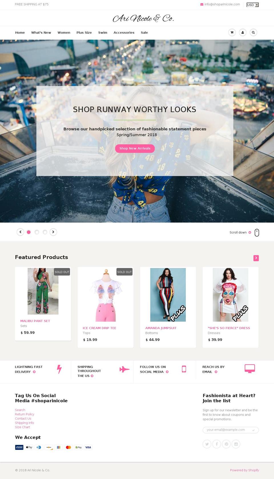 shoparinicole.com shopify website screenshot