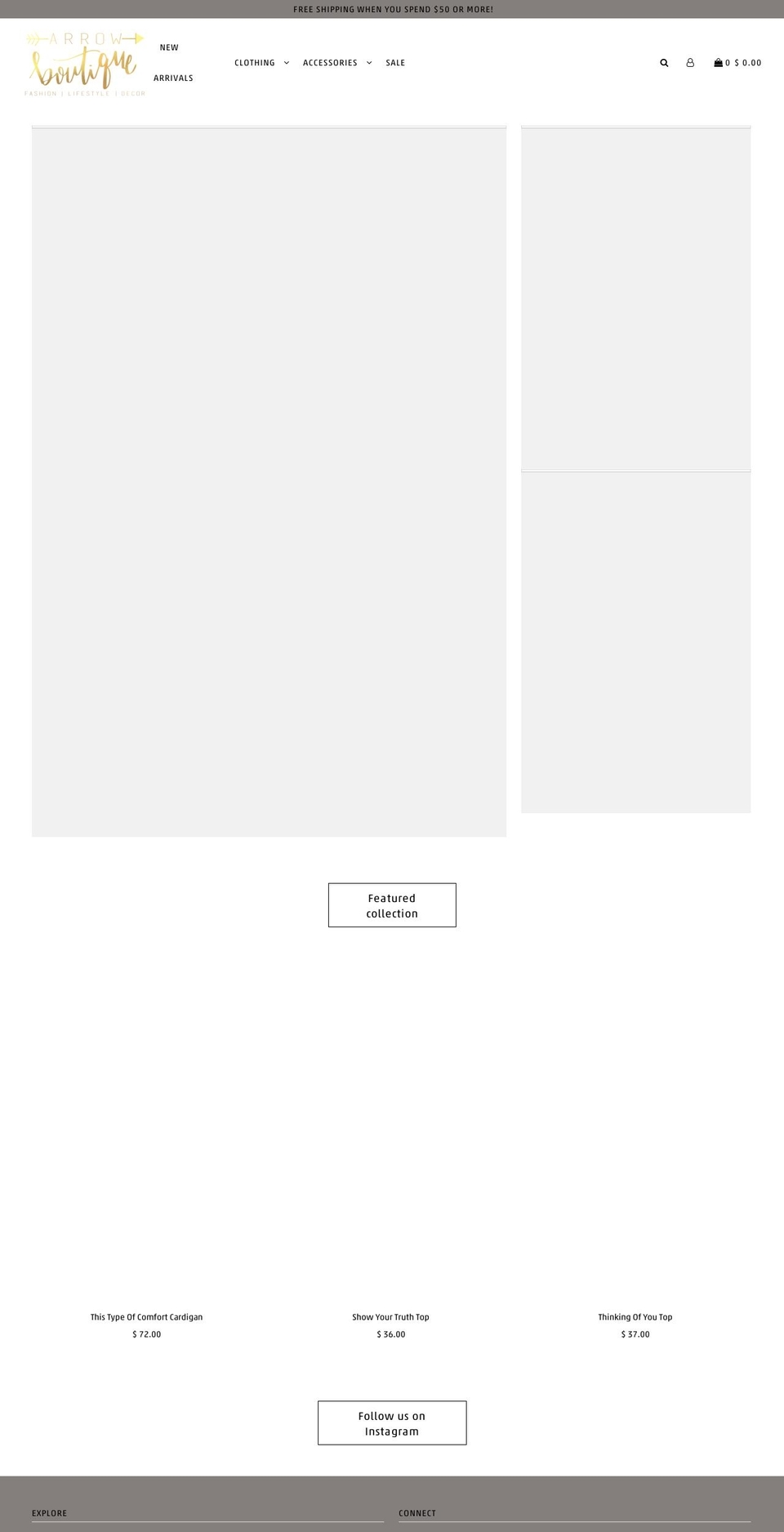 shoparrowboutique.com shopify website screenshot