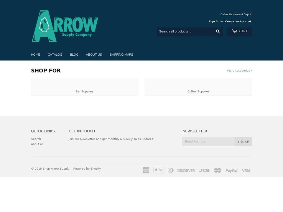 shoparrowsupply.com shopify website screenshot