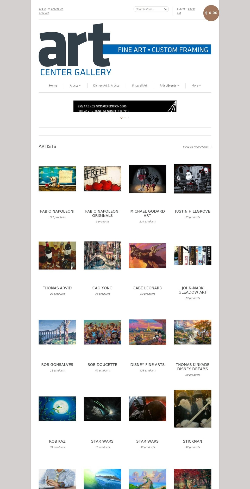 shopartcenter.com shopify website screenshot