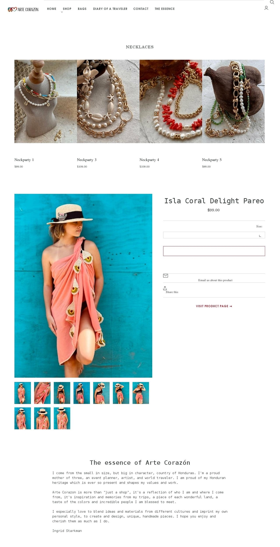 shopartecorazon.com — Shopify storefront screenshot