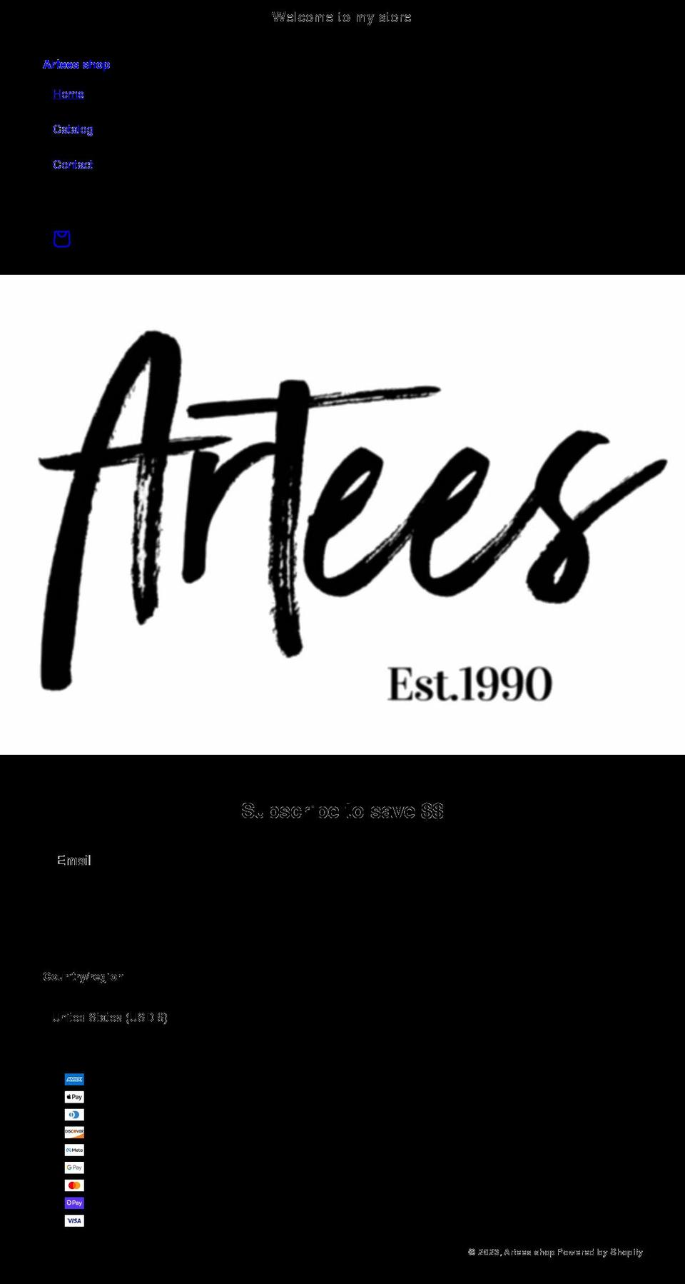 shopartees.com shopify website screenshot