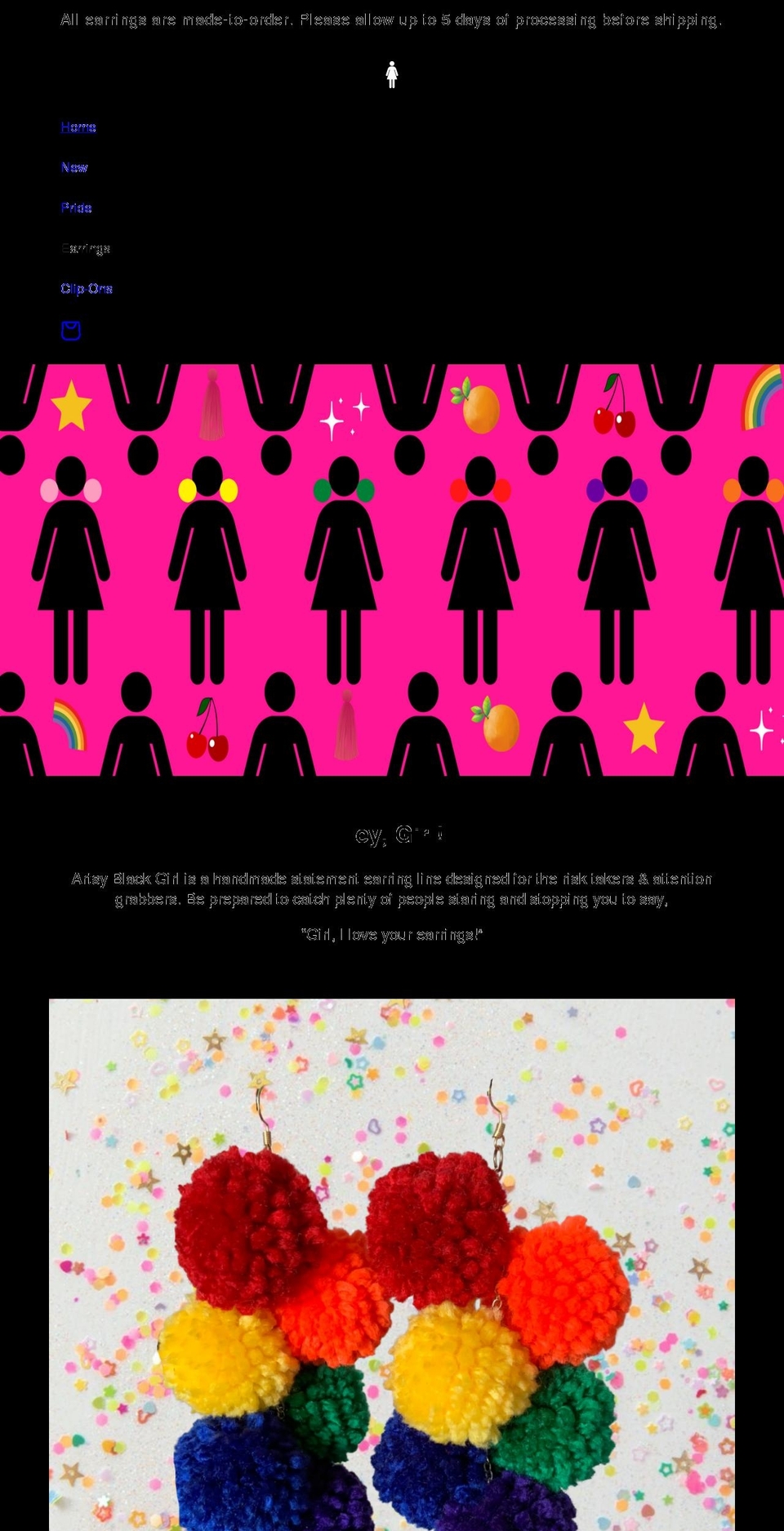 shopartsyblackgirl.com shopify website screenshot