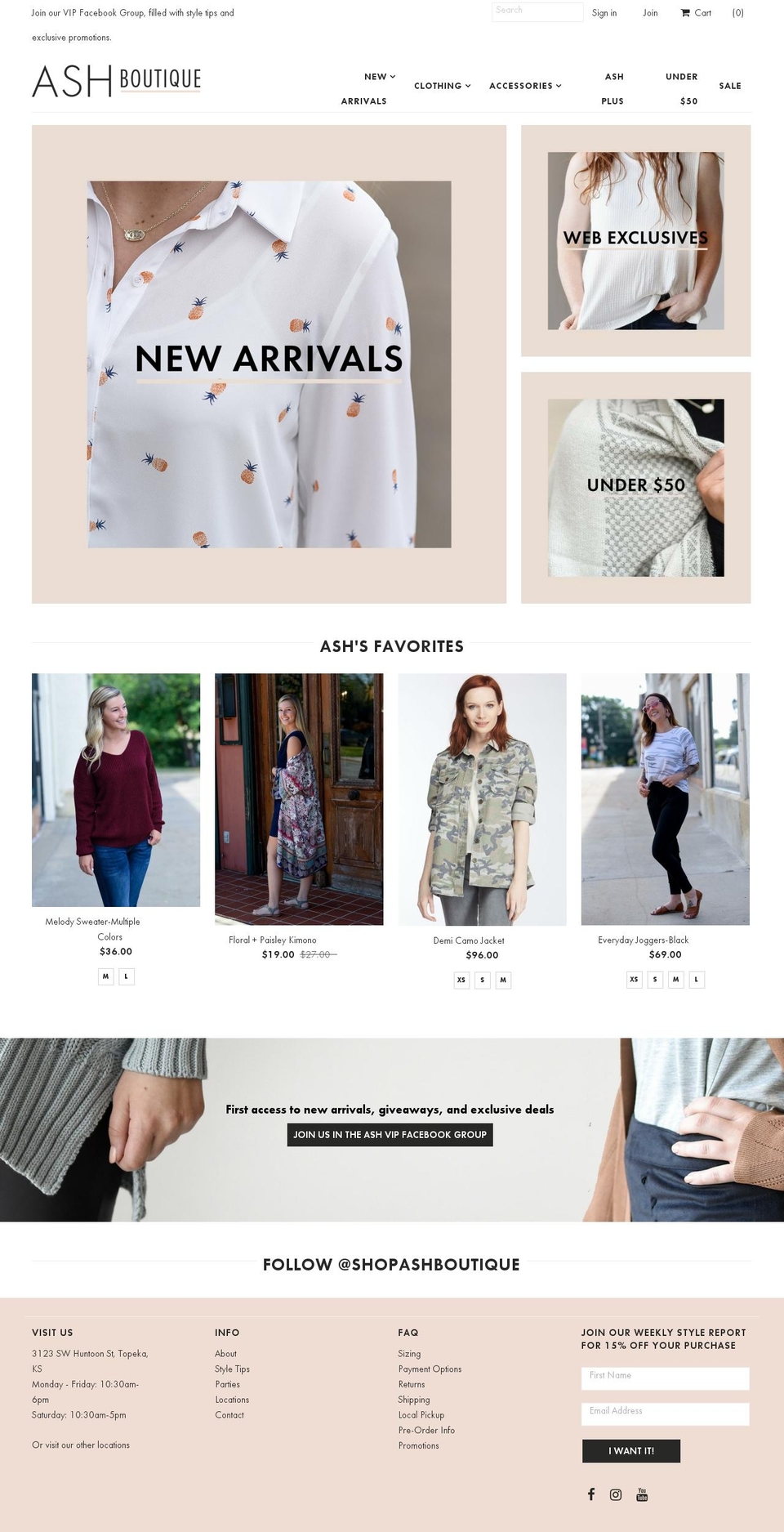 shopashboutique.com shopify website screenshot