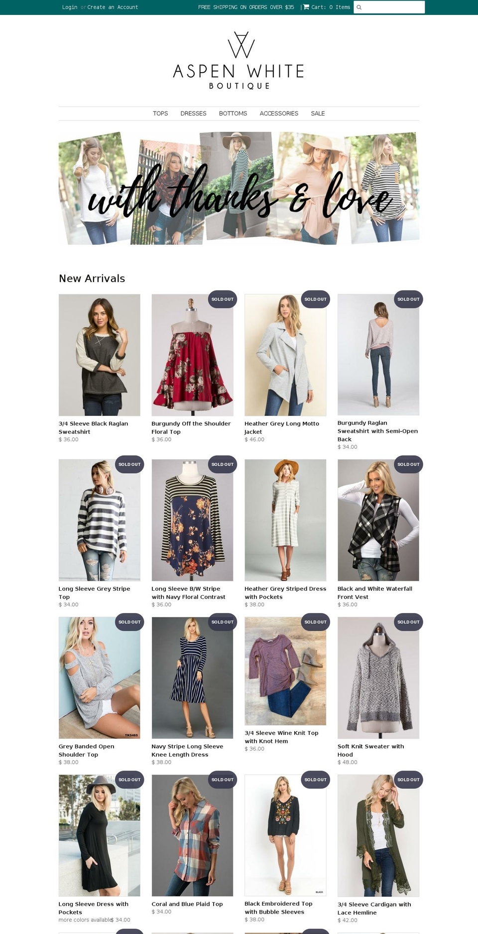 shopaspenwhite.com — Shopify storefront screenshot