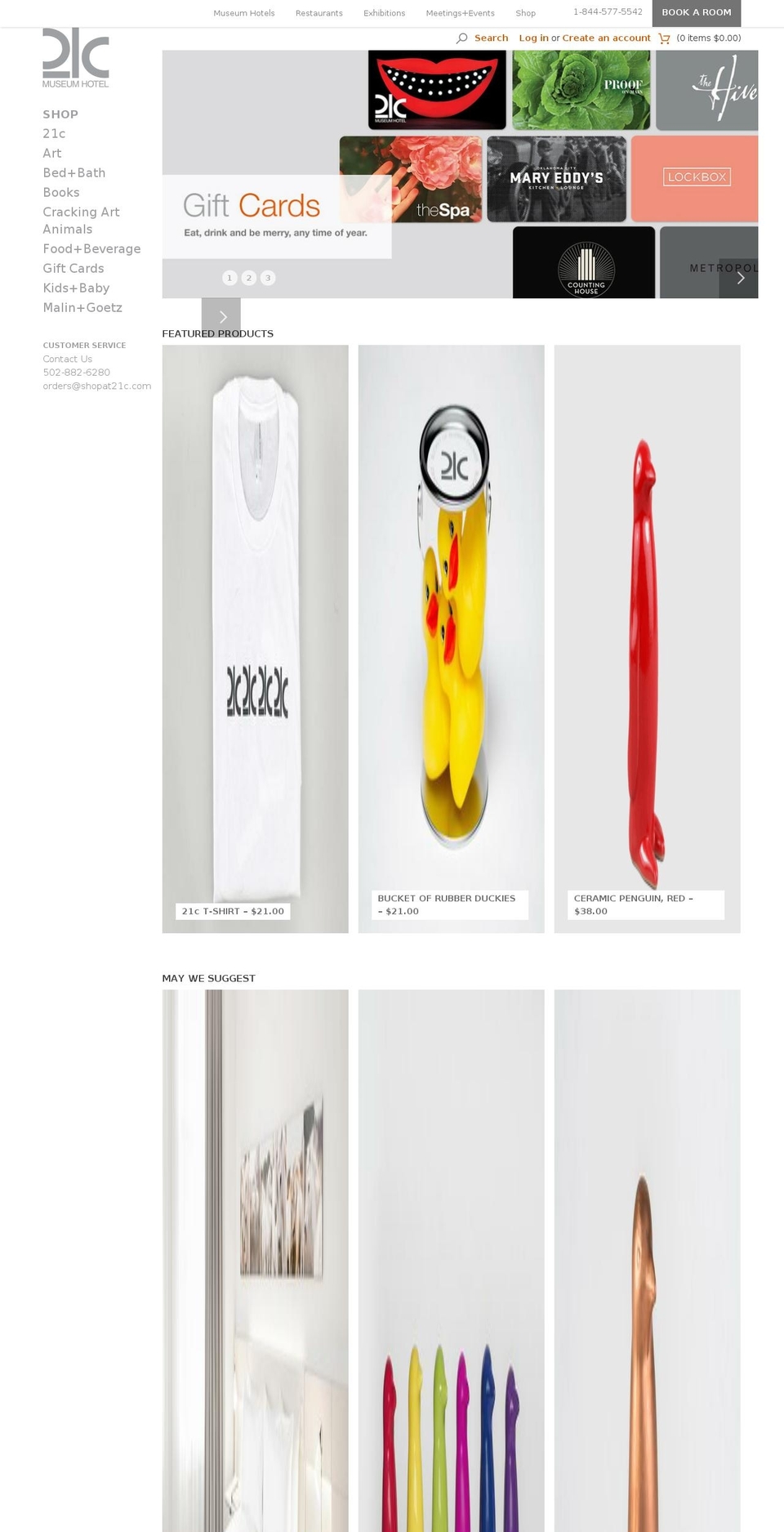 shopat21c.com shopify website screenshot