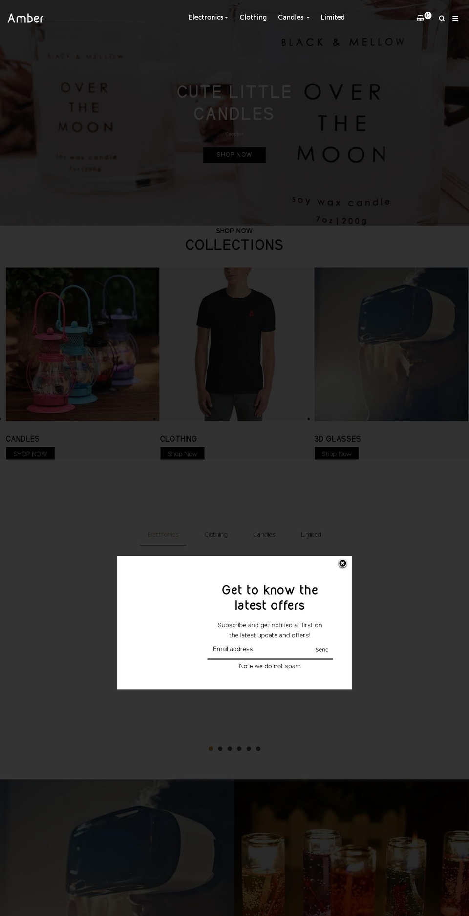 Amber Shopify theme site example shopatamber.com