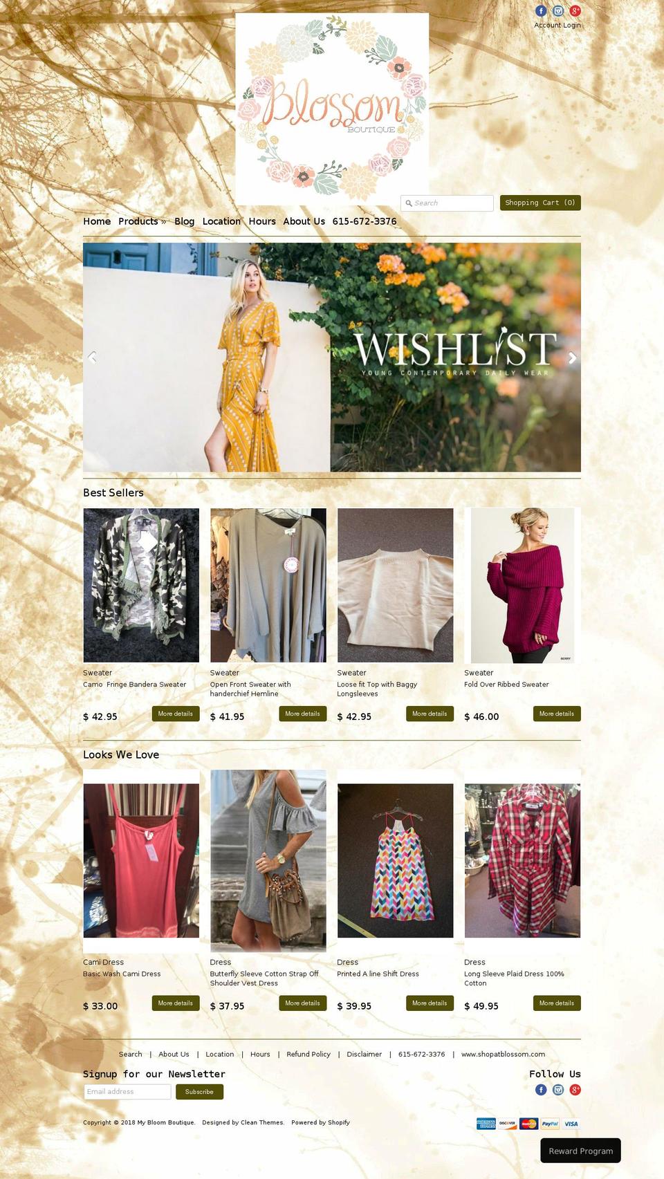 shopatblossom.com shopify website screenshot