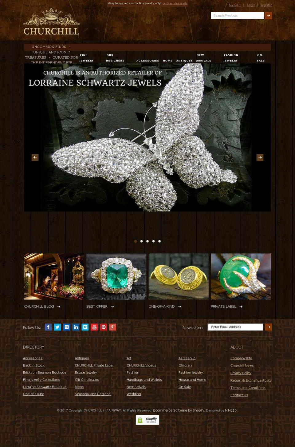 shopatchurchill.com shopify website screenshot