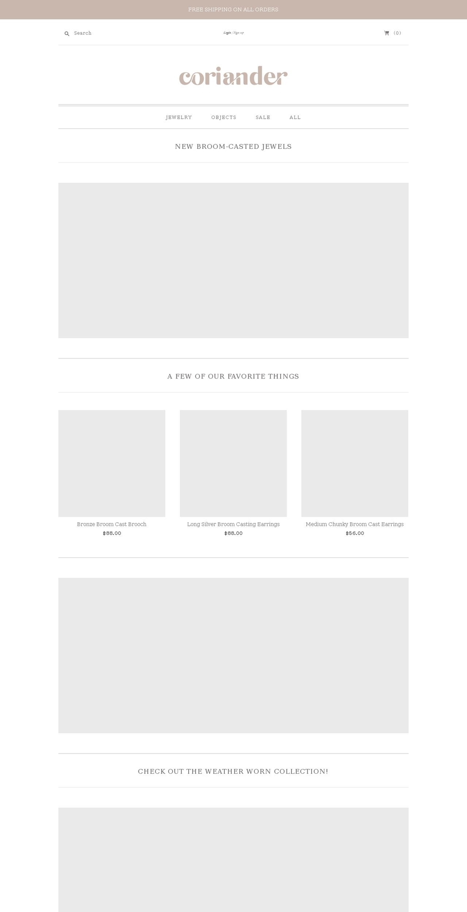 shopatcoriander.com shopify website screenshot