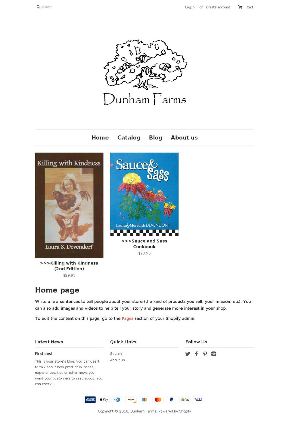 shopatdunhamfarms.com shopify website screenshot