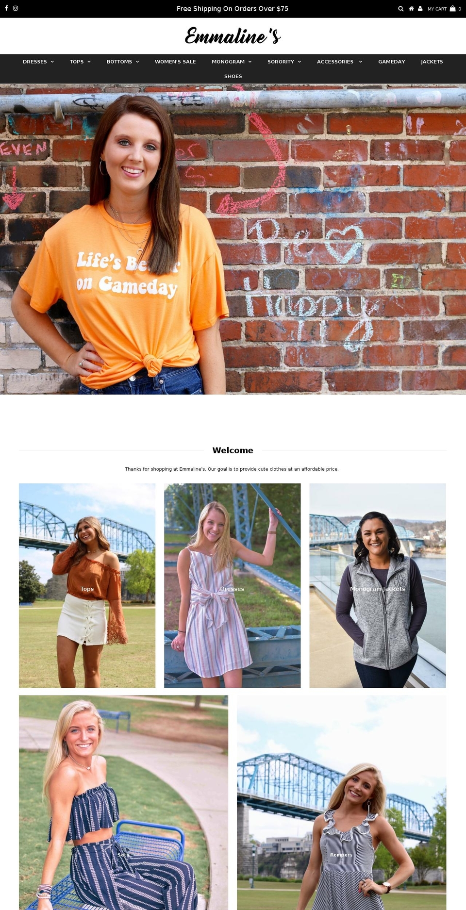 shopatemmalines.com shopify website screenshot