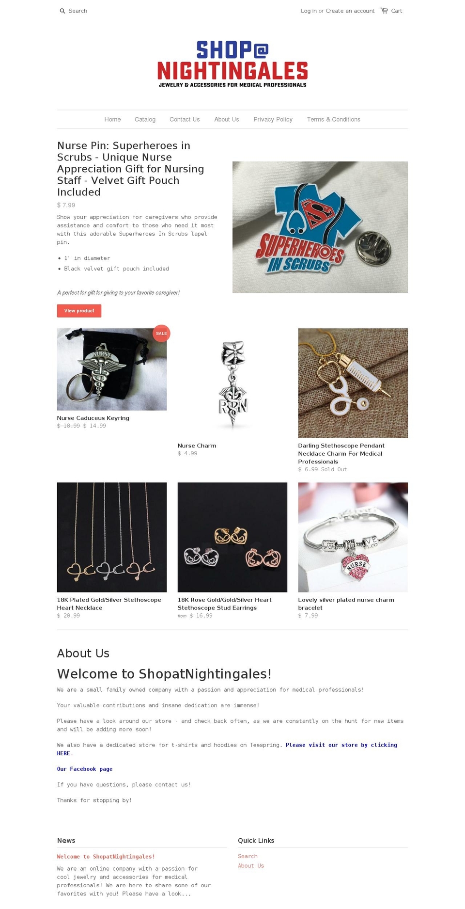 shopatnightingales.com shopify website screenshot