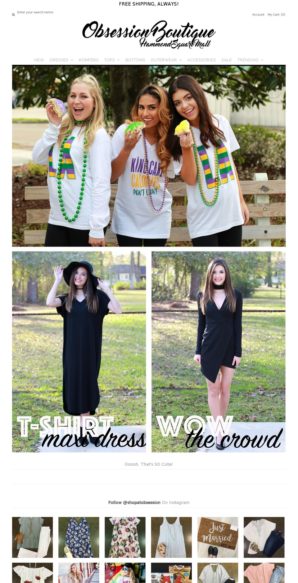 shopatobsession.com shopify website screenshot