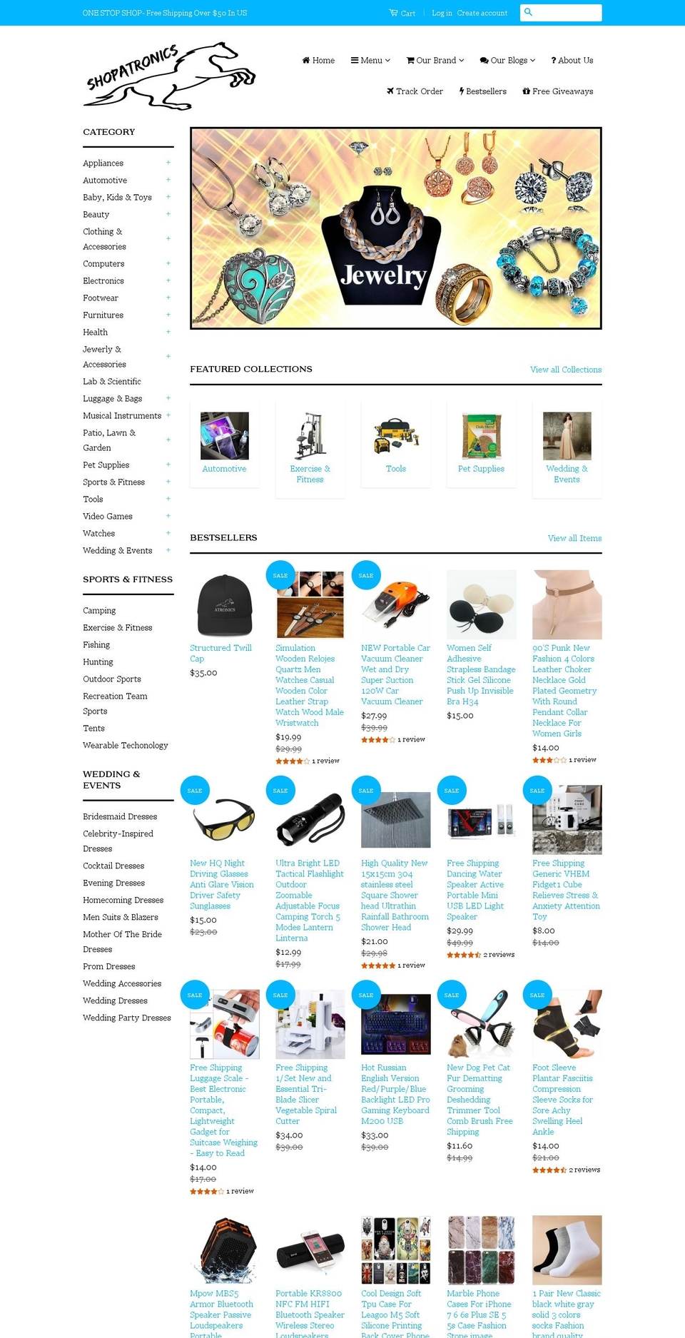 shopatronics.com shopify website screenshot
