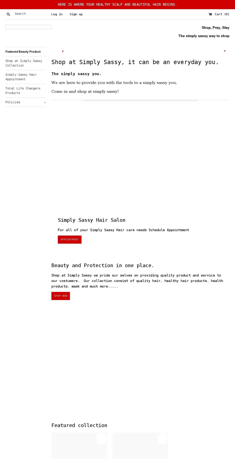 shopatsimplysassy.com shopify website screenshot