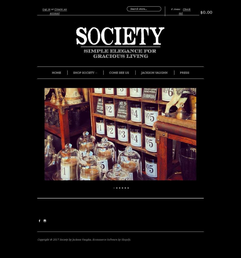 shopatsociety.com shopify website screenshot