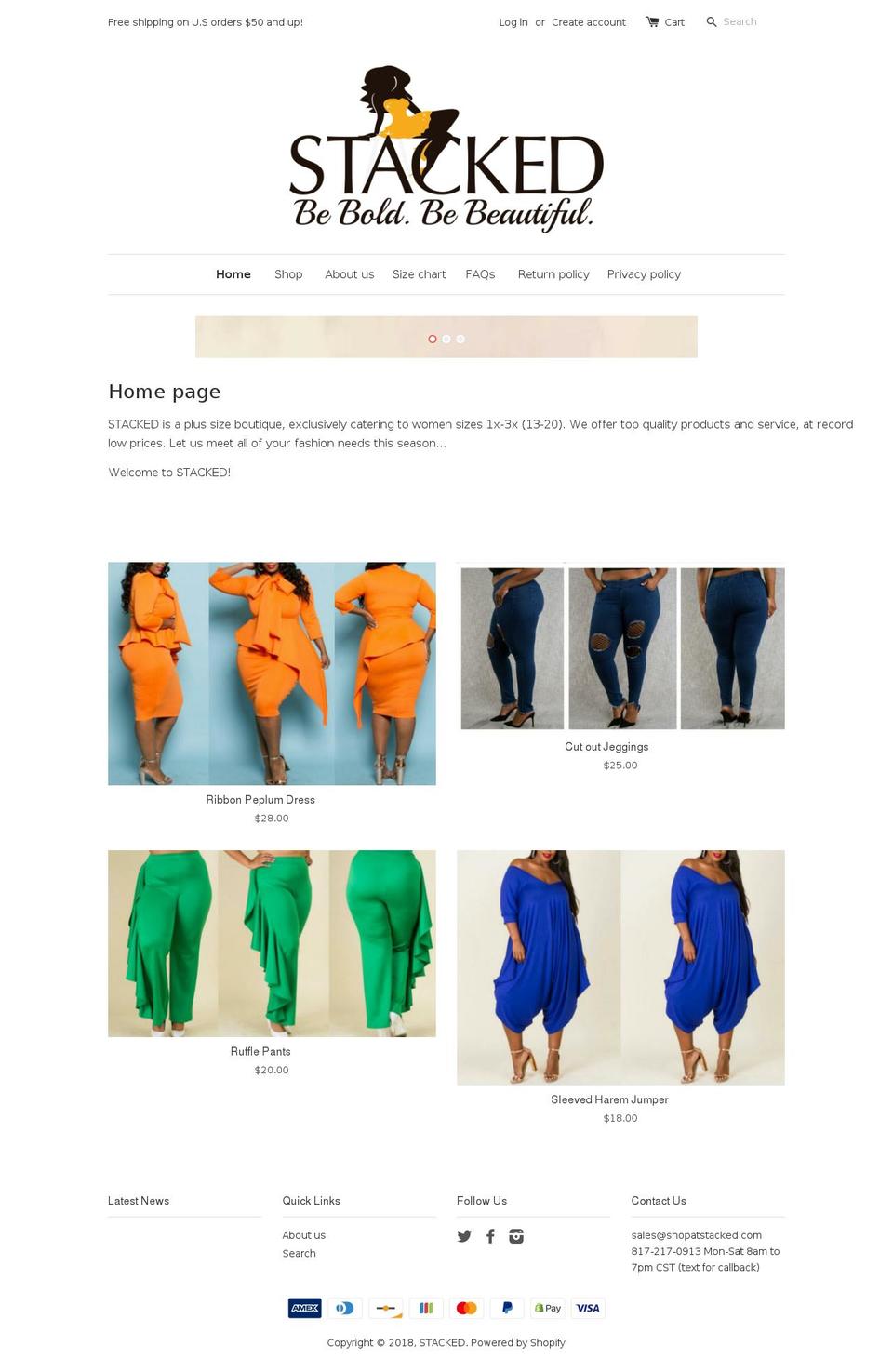 shopatstacked.com shopify website screenshot