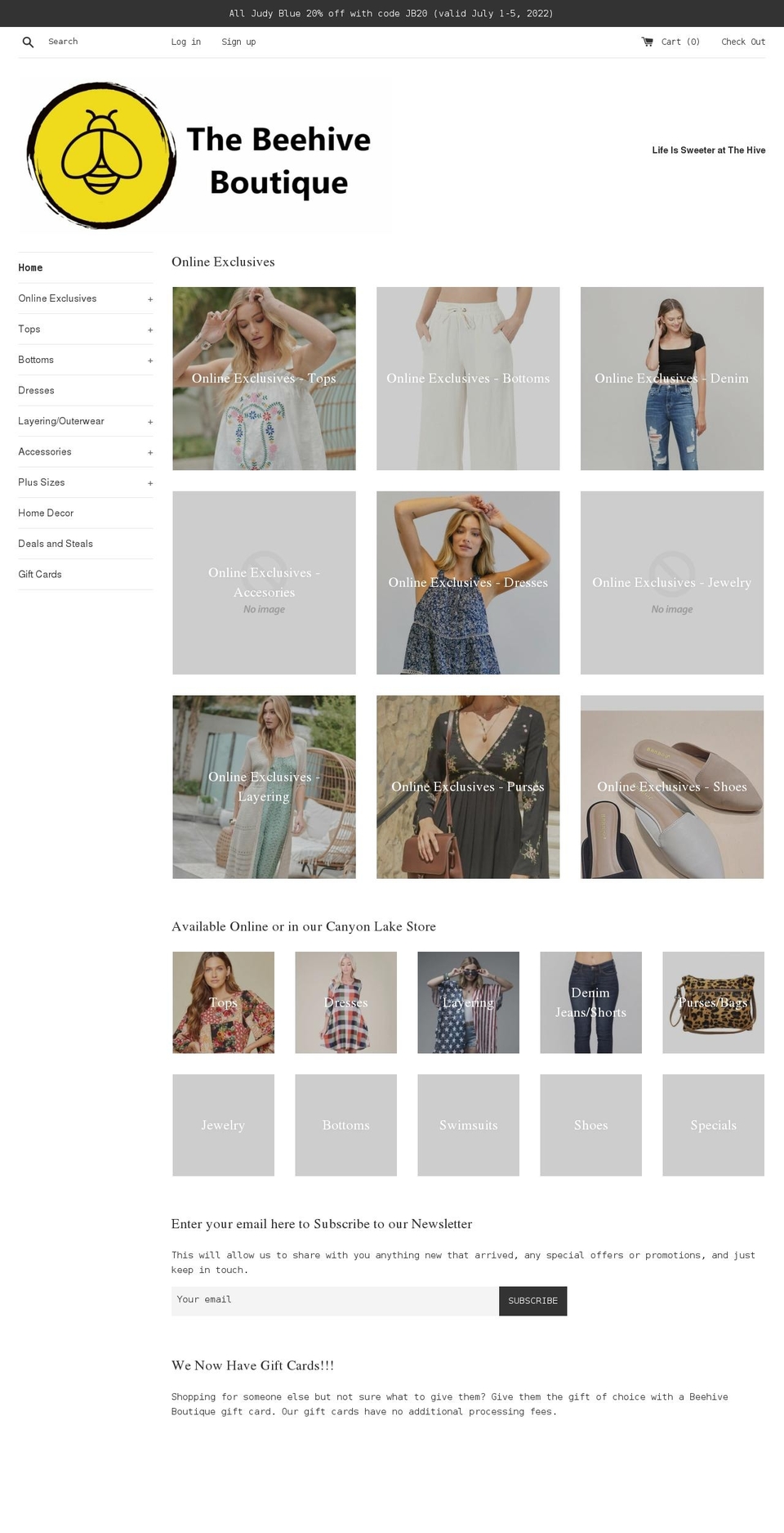 shopatthehive.net shopify website screenshot