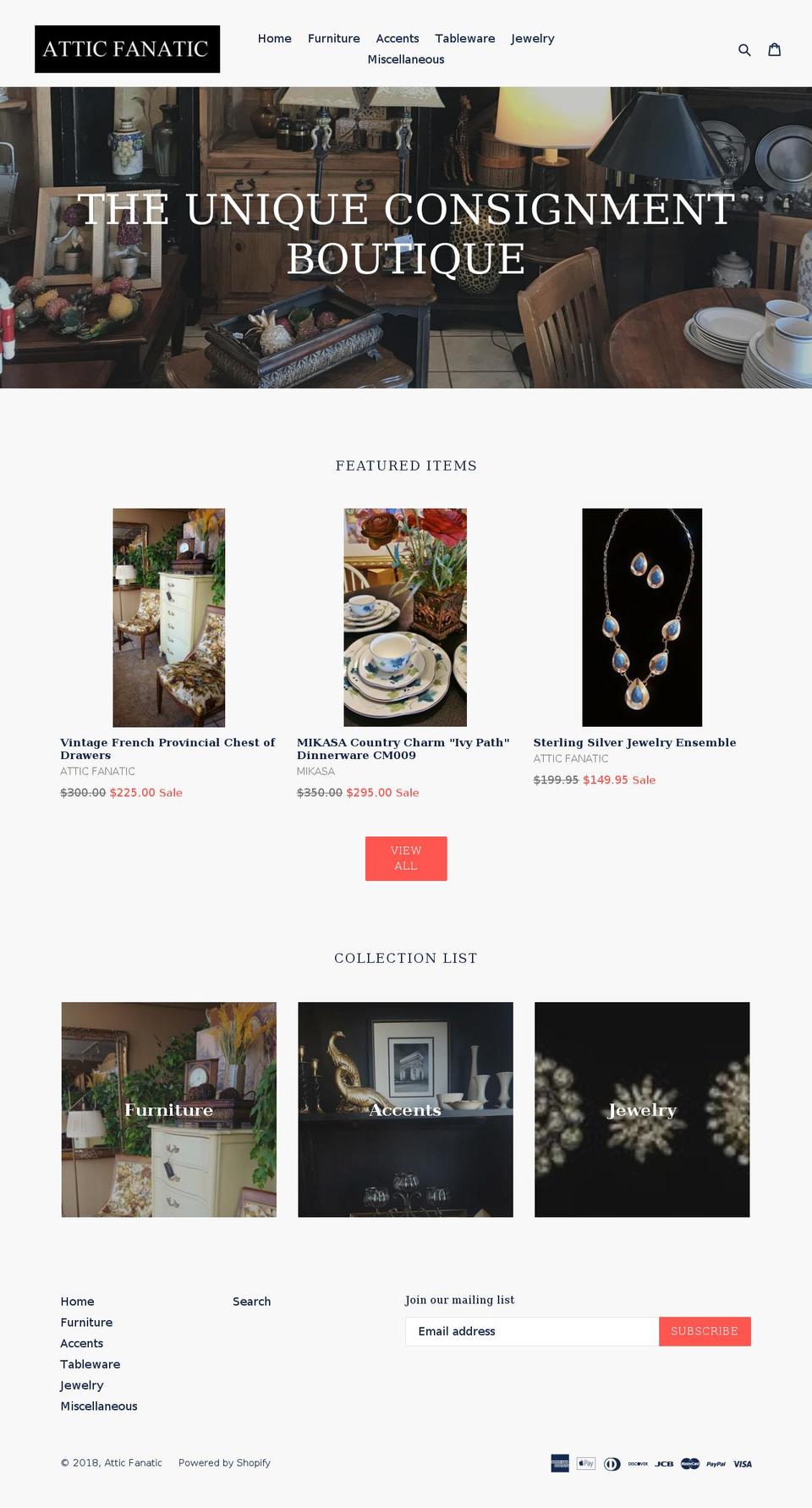 shopatticfanatic.com — Shopify storefront screenshot