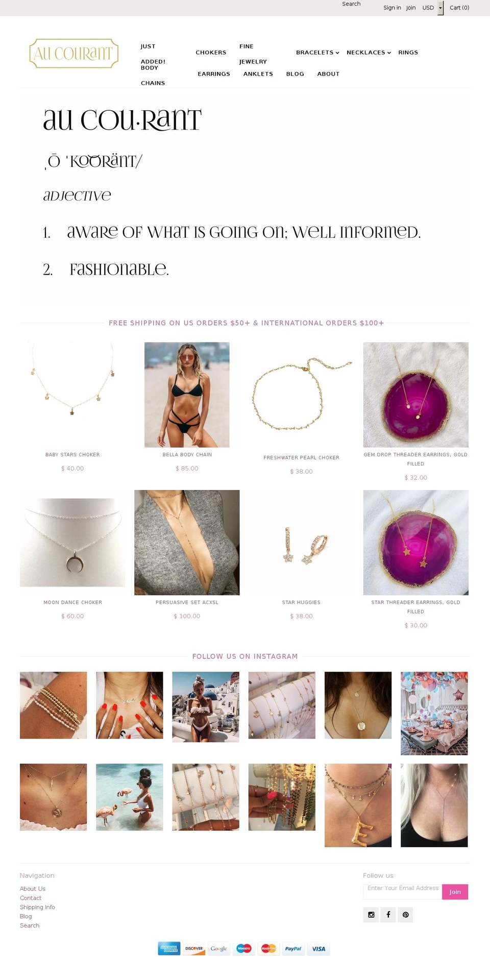 shopaucourant.com shopify website screenshot