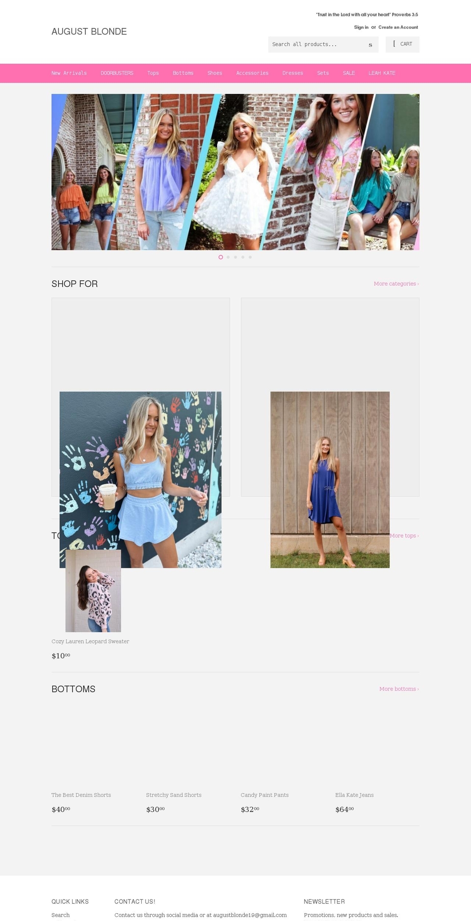 shopaugustblonde.com shopify website screenshot