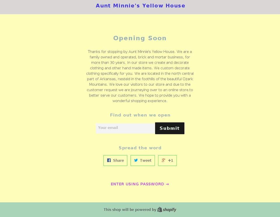 shopauntminnies.com shopify website screenshot