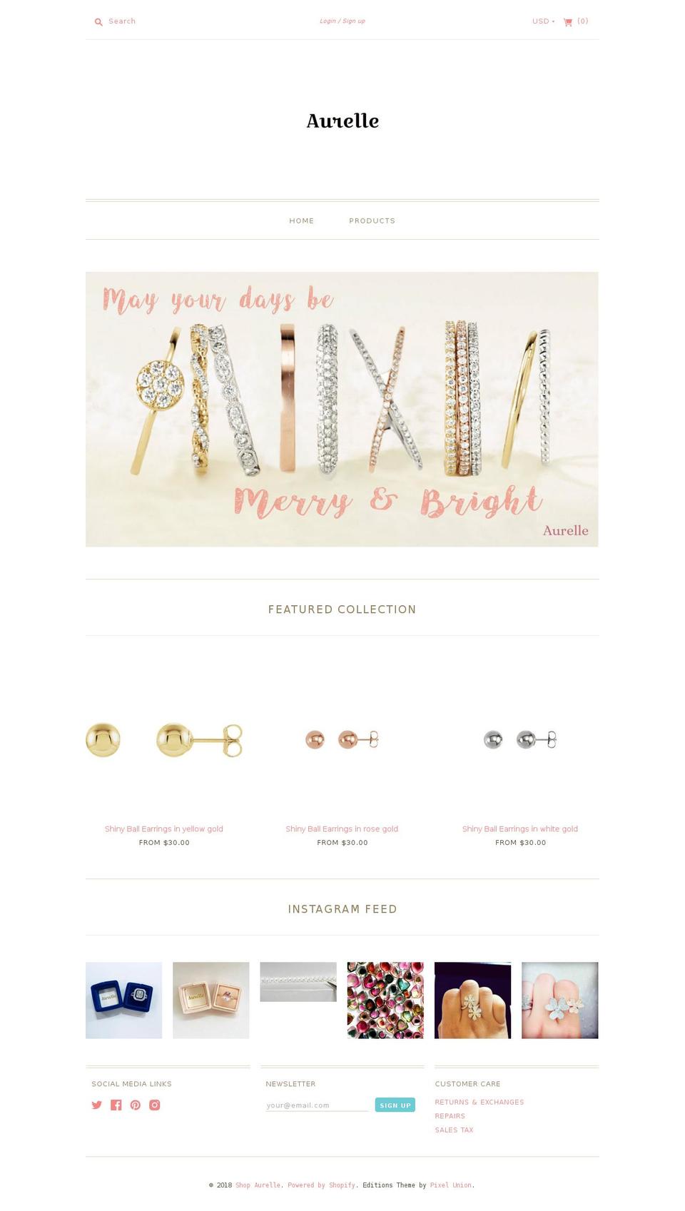 shopaurelle.com — Shopify storefront screenshot