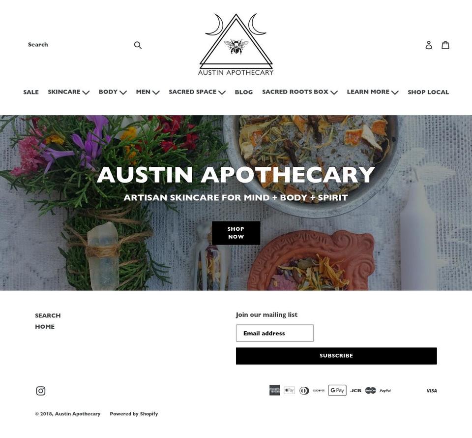 shopaustinapothecary.com — Shopify storefront screenshot