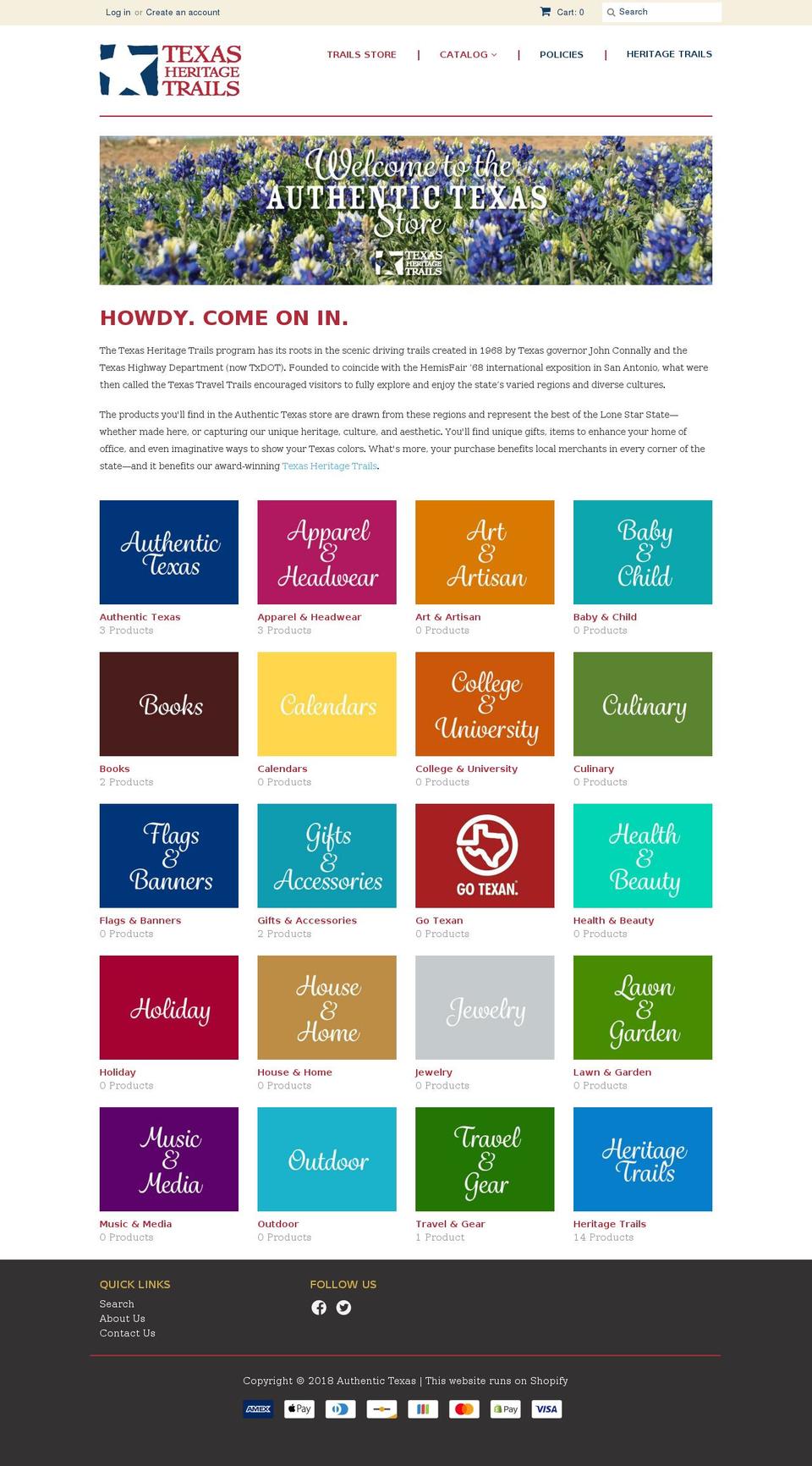 shopauthentictexas.com shopify website screenshot