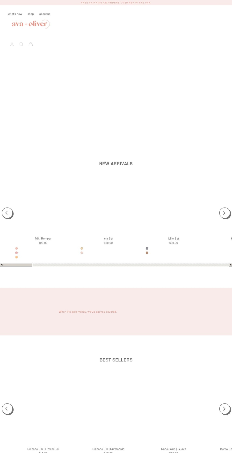 shopavaoliver.com shopify website screenshot