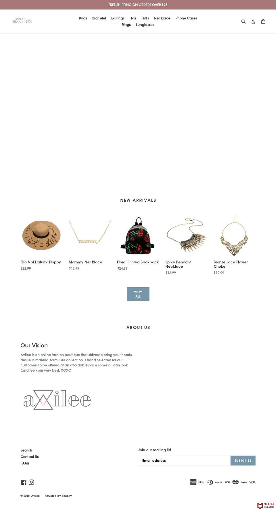 shopavilee.com — Shopify storefront screenshot