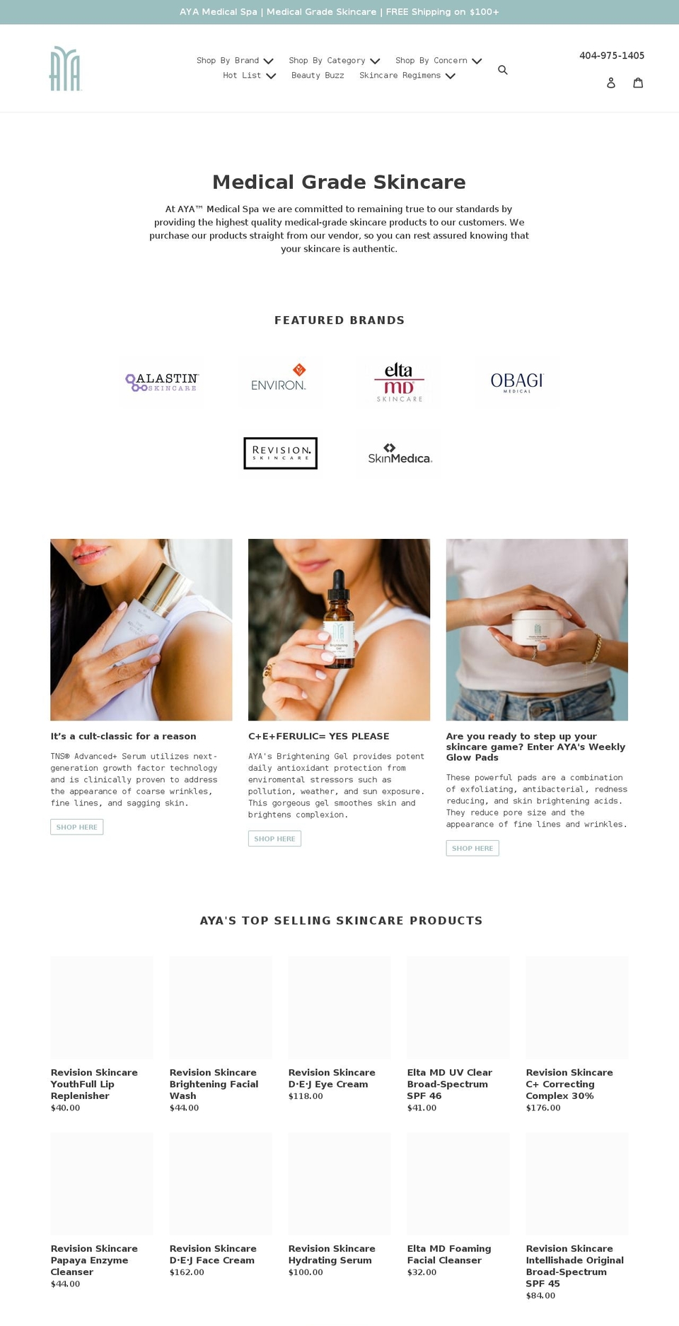 shopayaskincare.com shopify website screenshot