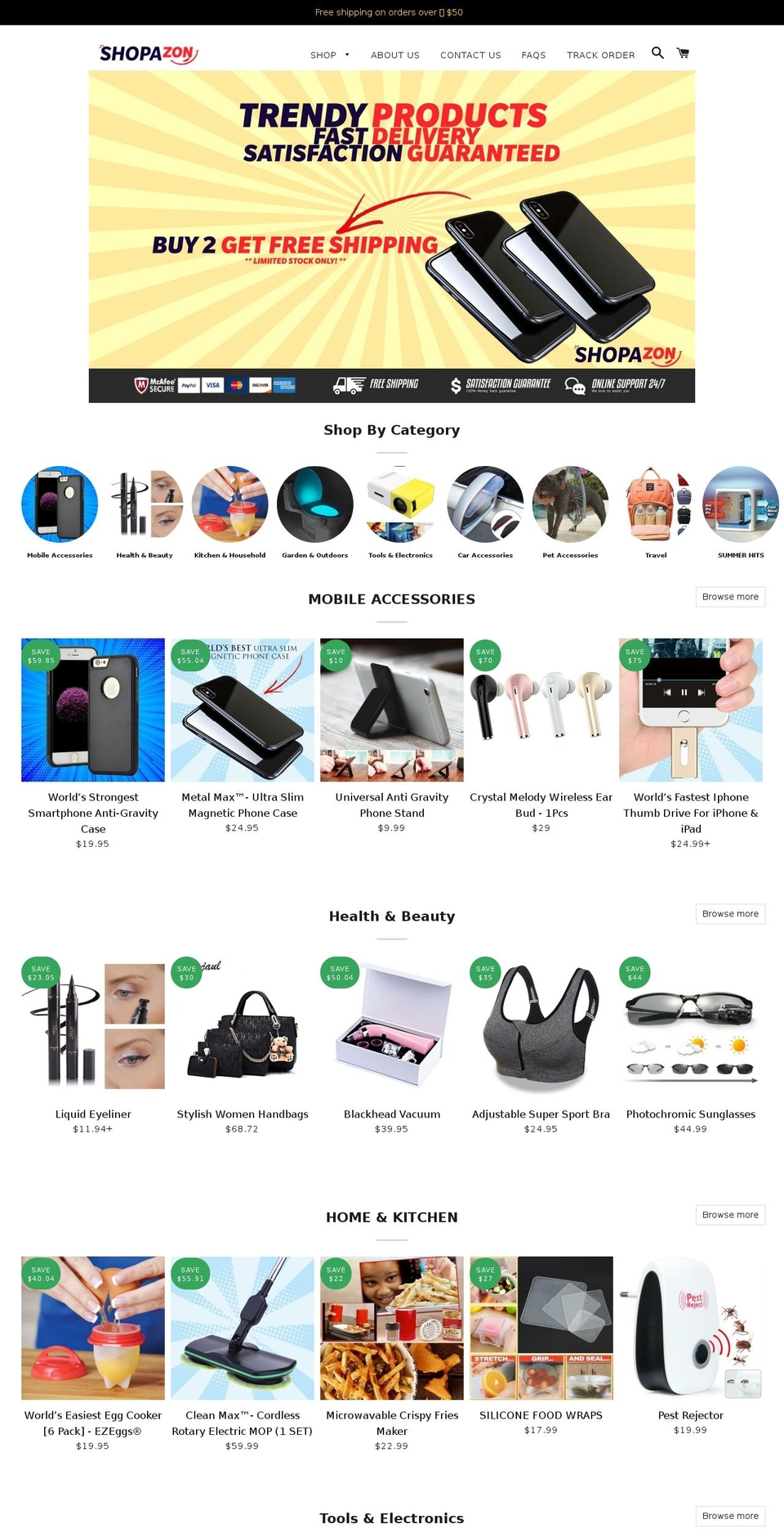 shopazon.co shopify website screenshot