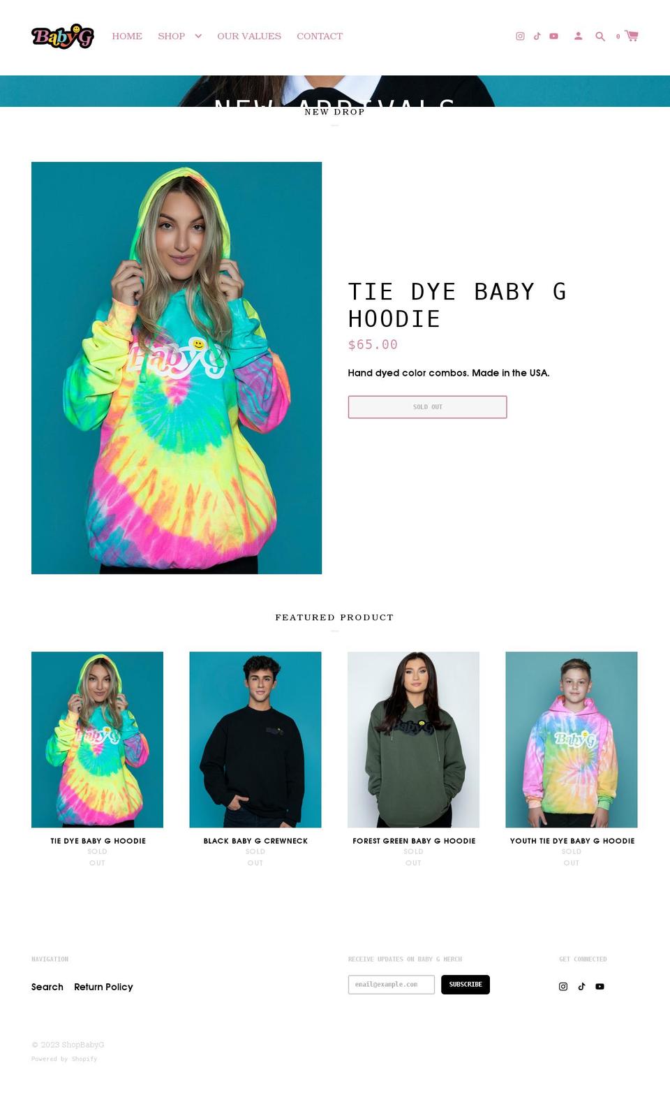 shopbabyg.com shopify website screenshot