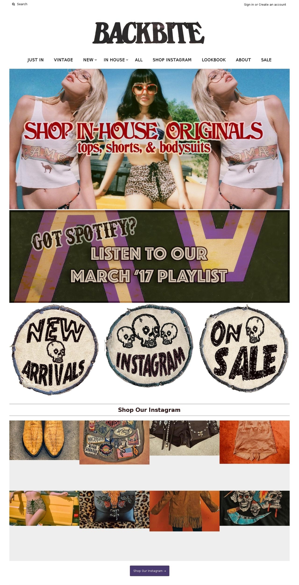 shopbackbite.com shopify website screenshot