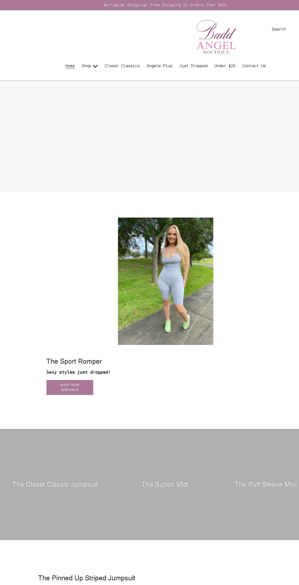 shopbaddangel.com shopify website screenshot