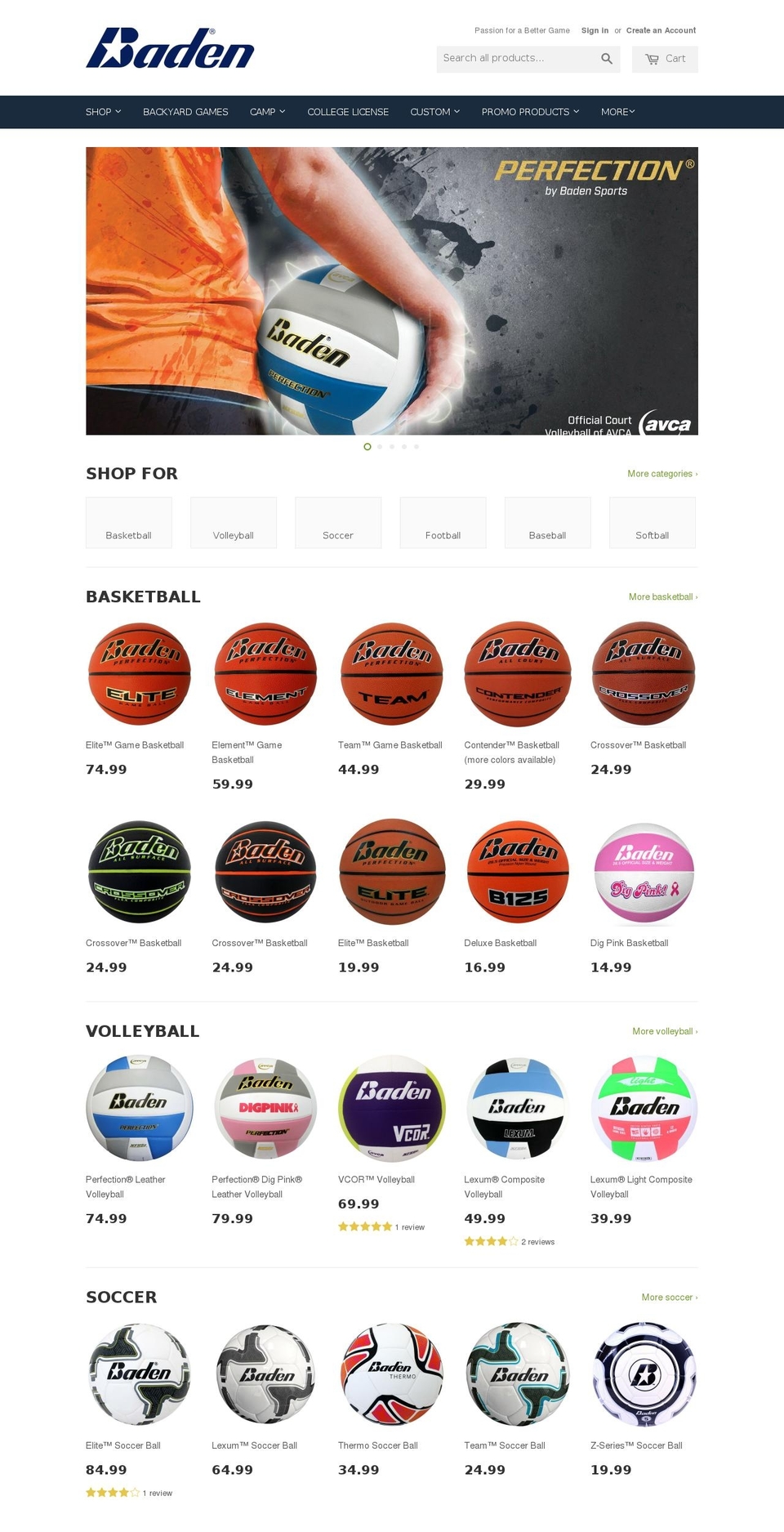 shopbaden.com shopify website screenshot